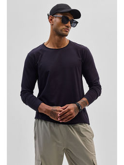 Snitch - Navy Blue Stretch Full Sleeve T-Shirt