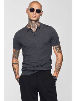 Snitch - Core Lab Grey Solid Polo T-Shirt