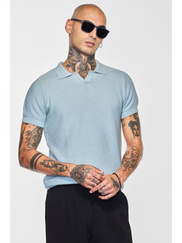 Snitch - Core Lab Light Blue Textured Polo T-Shirt
