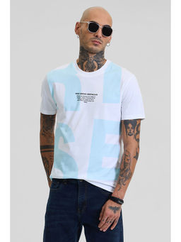 Snitch - Rise Above Light Blue Printed Slim Fit T-Shirt