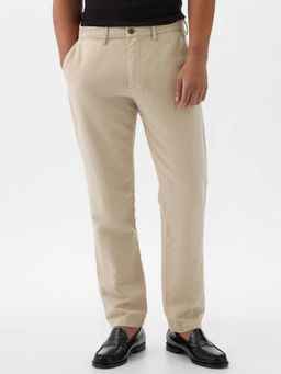 GAP - Men Beige Solid Regular Fit Trouser