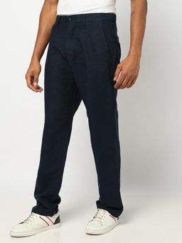 GAP - Men Navy Blue Solid Regular Fit Trouser
