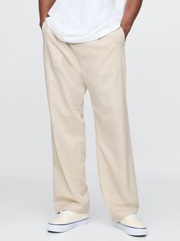 GAP - Men Beige Solid Loose Fit Trouser