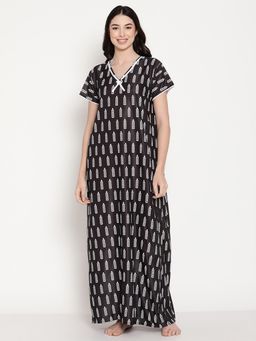 Secret Wish - Women's Black Sarina Fabric Nighty