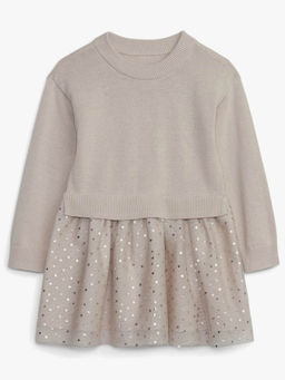 GAP - Girls Taupe Crew Neck Sweater Dress