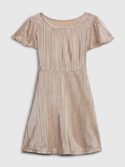 GAP - Girls Beige Round Neck A-Line Dress