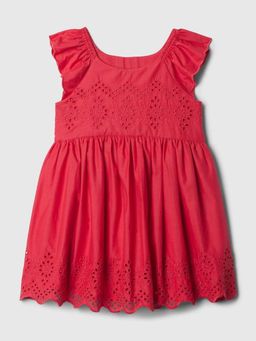 GAP - Girls Pink Scallop Detail Cut-Work Dress