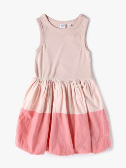 GAP - Girls Pink Colourblock Fit and Flare Dress