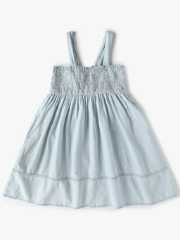 GAP - Girls Blue Shirred Denim Dress