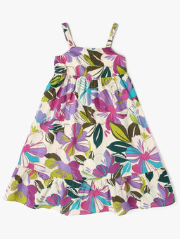 GAP - Girls Multi-Color Floral Print Square Neck Dress