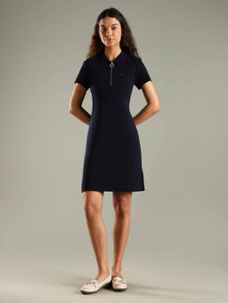 Tommy Hilfiger - Women Cotton Navy Blue Collar Dress