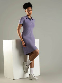 Tommy Hilfiger - Women Lavender Cotton Collar Dress
