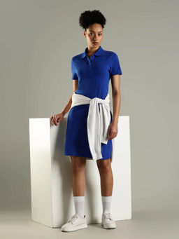 Tommy Hilfiger - Women Blue Cotton Collar Dress