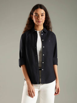 Tommy Hilfiger - Women Black Solid Regular Fit Shirt