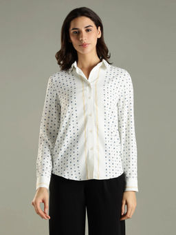 Tommy Hilfiger - Women White Floral Printed Relaxed Fit Shirt