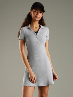 Tommy Hilfiger - Women Cotton Grey Collar Dress