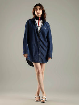 Tommy Hilfiger - Women Cotton Classic Blue Collar Denim Dress