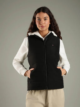 Tommy Hilfiger - Women Black Slim Fit High Neck Puffer Jacket