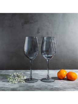 EZ Life - Borosilicate Glass Lead-Free - Smokey Grey Colored Wine Glass Set - 350 ml -Pack of 2