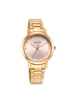 Sonata - 8174Wm03 Ladies Essentials Pink Dial Analog Watch for Women