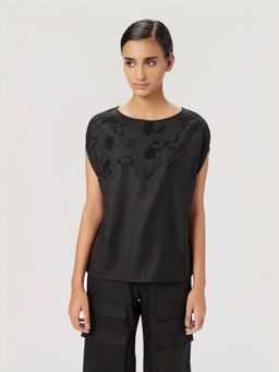 Genes Lecoanet Hemant - Women Black Cotton Embellished Top
