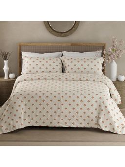 Boutique Living - Indo Musk 100% Kasturi Cotton 200 Tc Ethnic Print King Bedsheet with 2 Pillow Covers