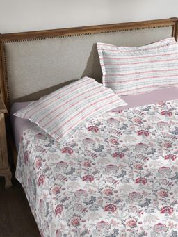 MYTRIDENT - Classic Printed Bedsheet with Pillow Cover 200 Tc, 100% Cotton, King Size Purple