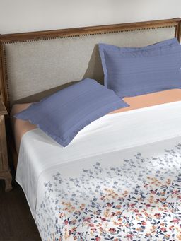 MYTRIDENT - Printed Bedsheet with Pillow Cover 200 Tc, 100% Cotton, King Size Florence Lavender