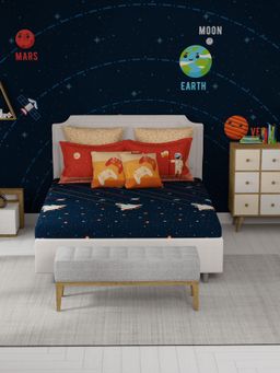 MYTRIDENT - Juniors Printed Double Bedsheet with Pillow Cover 144 Tc, 100% Cotton Lightyear