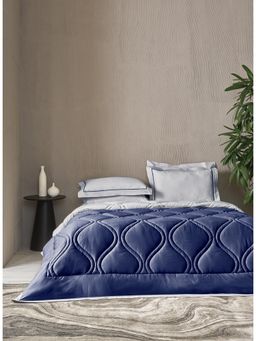 SANSAAR A D'DECOR BRAND LIVE CONSCIOUSLY - Harbor Mist True Blue Double Comforter Bedding Set Queen