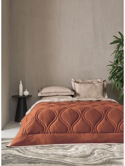 SANSAAR A D'DECOR BRAND LIVE CONSCIOUSLY - Roasted Almond Double Comforter Bedding Set Queen