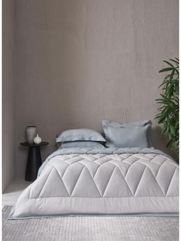 SANSAAR A D'DECOR BRAND LIVE CONSCIOUSLY - Stone Blue Glacier Grey Double Comforter Bedding Set Queen