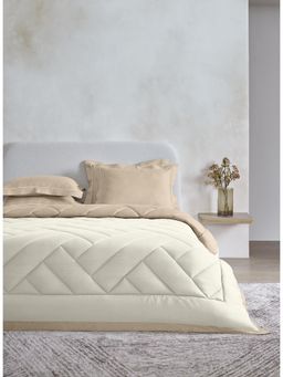 SANSAAR A D'DECOR BRAND LIVE CONSCIOUSLY - Marshmallow French Oak Double Comforter Bedding Set Queen