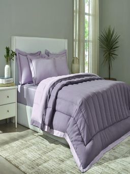 SANSAAR A D'DECOR BRAND LIVE CONSCIOUSLY - Lavender Elderberry Double Comforter Bedding Set Queen