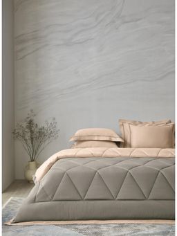 SANSAAR A D'DECOR BRAND LIVE CONSCIOUSLY - Irish Fallen Rock Double Comforter Beige Bedding Set Queen