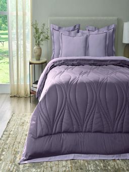 SANSAAR A D'DECOR BRAND LIVE CONSCIOUSLY - Ogee Lavender Elderberry Double Comforter Bedding Set Queen