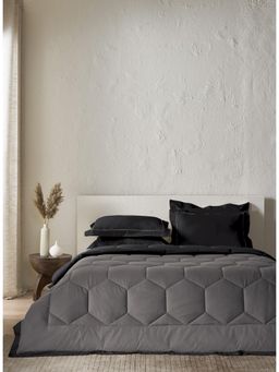 SANSAAR A D'DECOR BRAND LIVE CONSCIOUSLY - Skin Moonless Night Double Comforter Bedding Set Queen