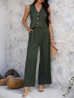 Miakee - Silvia Green Textured Co-Ord (Set of 2)