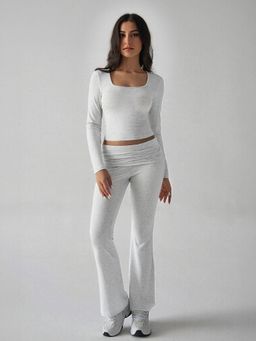 Outzidr - Vacay T-Shirt And Legging Grey Co-Ord Set