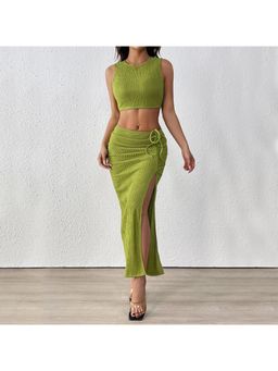 Outzidr - Green Vacay Floral Printed Trousers