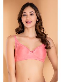 Clovia - Cotton Rich Solid Non-Padded Full Cup Wire Free T-shirt Bra - Light Pink