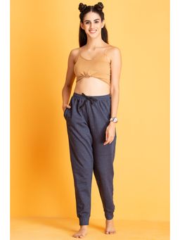 Clovia - Chic Basic Cuffed Joggers in Navy - Knit (XL)