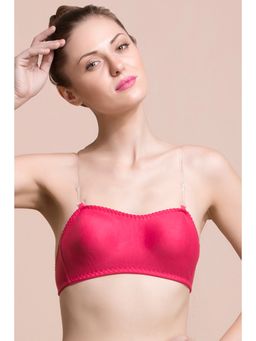 Clovia - Cotton Rich Non-Padded Non-Wired Bra with Detachable Transparent Straps Pink