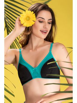 Clovia - Non-Padded Non-Wired Full Coverage Bra In Black Cotton