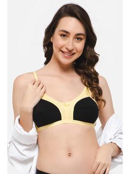 Clovia - Cotton Spandex Solid Non-Padded Full Cup Wire Free Full Figure Bra - Black