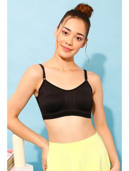 Clovia - Non-wired Lightly Padded Spacer Cup Beginner's Bra In Black - Cotton