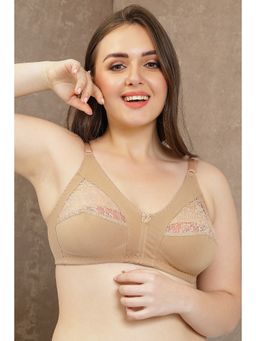 Clovia - Cotton Non-Padded Full Cup Wire Free Everyday Bra - Beige