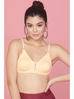 Clovia - Cotton Rich Solid Non-Padded Full Cup Wire Free T-shirt Bra - Nude