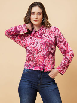 Globus - Women Pink Optical Print Shirt Style Shirt