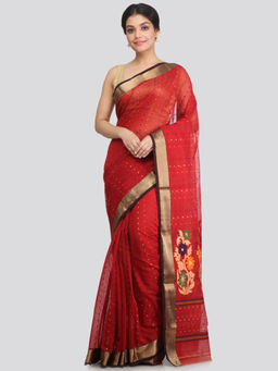 PinkLoom - Women's Cotton Silk Saree With Unstitched Blouse Piece